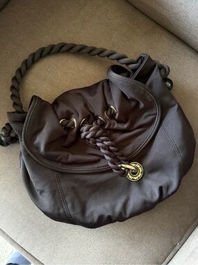 Folli Follie Black Drawstring Hobo Bag | Y2K Vintage